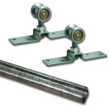 Laufschiene Stahl 3m + Beschlagset bis 55 kg