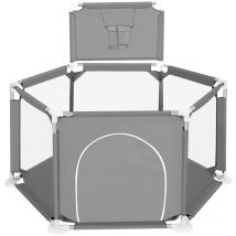 Augienb - Laufstall Baby Laufgitter Schutzgitter Absperrgitter Spielstall 130x65CM Blau Hasaki