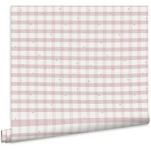 Laura Ashley - Gingham Vliestapete Pale Amethyst Purple 10mx52cm