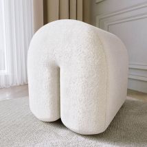 Laurie Ivory Boucle Stool for Bedroom Living room decoration