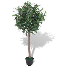 Laurier artificiel avec pot 120 cm Vert