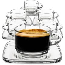 Gläser Mit Untertassen Für Kaffee Und Tee, 6er-set, Je 250 Ml.