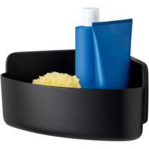 Lavaa Panier de rangement d'angle pour la salle de bains (m), Noir mat - Montage sans perçage avec Powerstrips Waterproof Strips xl inclus - 200 mm x