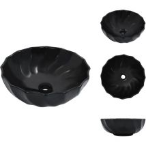 Vidaxl - Lavabo 46x17 cm Céramique Noir - Lavabo Rond - Lavabo Céramique - Lavabo Salle De Bain - Lavabo Noir - Meuble Salle De Bain