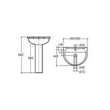 Lavabo monoforo 56cm serie kaila