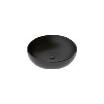 GSG - Lavabo a Bacinella - Diametro 45 cm - Colore Nero Opaco - In Ceramica - Da Appoggio - Interamente Smaltato
