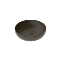 GSG - Lavabo a Bacinella Da Appoggio - Diametro 45 cm - Colore Caffè Mat - Interamente Smaltato