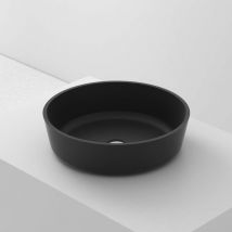 Poalgi - Lavabo à poser cilin cristal 42x12,5x42 cm noir