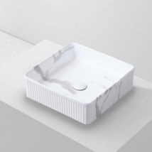 Poalgi - Lavabo à poser corinto ibi céramique 37,5x13x37,5 cm calacatta