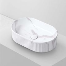 Poalgi - Lavabo à poser corinto ovalo céramique 49,5x13x31 cm calacatta