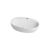 Lavabo à poser ovale blanc brillant - Azzurra Ceramica Circle