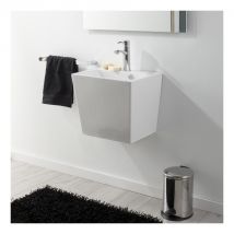 Lavabo à suspendre en céramique rectangle blanc contemporain