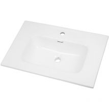 Lavabo ad incasso in ceramica bianco lucido per mobili bagno misure 71x46 cm - confezione 1