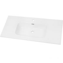 Lavabo ad incasso in ceramica bianco lucido per mobili bagno misure 101x46 cm - confezione 1