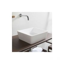 Lavabo bagno da appoggio in resina bianca, lavandino