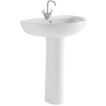 Lavabo bagno Geberit Colibrì 2 cm 65 con colonna Senza sifone di scarico
