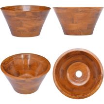 Lavabo Bois de teck massif Φ40x20 cm - Lavabo En Bois - Lavabo Teck - Lavabo Salle De Bain - Meuble Salle De Bain - Décoration Salle De Bain - Home &