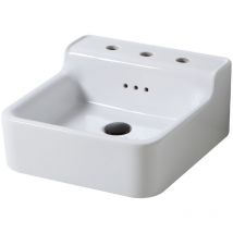 Bleu Provence - industrialis - lavabo cerámica blanco retro - Lavabos - 44x46x21CM