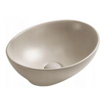 Desconocido - Lavabo cerámico sobre encimera, 40,5x33x14 cm, Beige mate