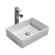 Lavabo cerámico sobre encimera, 47x33x12 cm, Blanco