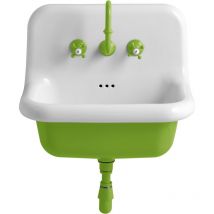 Bleu Provence - Fregadero de cerámica retro - 60 cm - True Colors - Verde ácido (Verde Acido)