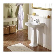 Planetebain - Lavabo colonne 66 cm style Antique Blanc