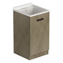 Lavabo con puerta de madera color arcilla 47x50x86H cm