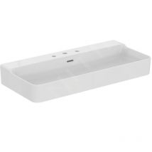 Standard Conca Ceram - Lavabo 1000x450 mm, avec trop-plein, 3 trous pour robinet, blanc T379801 - Ideal