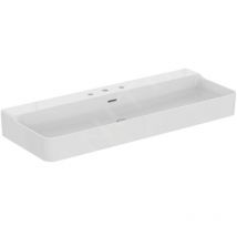 Standard Conca Ceram - Lavabo 1200x450 mm, avec trop-plein, 3 trous pour robinet, blanc T380401 - Ideal