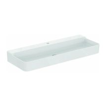 Ideal - Lavabo conca 1200x450x165mm blanco 1 orificio para grifería, sin rebosadero standard