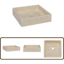 Lavabo Crème 40x40x10 cm Marbre - Lavabo En Marbre - Lavabo Design - Lavabo Salle De Bain - Lavabo Contemporain - Meuble Salle De Bain