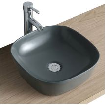 Lavabo de pie cuadrado de cerámica 37 cm mia Gris