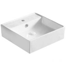 Linpha - Lavabo sobre encimera 46,5 x 46,5 cm, color blanco