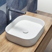 Lavabo da Appoggio a Bacinella 45x38 Cm Design Moderno Bianco