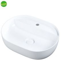 Lavabo da appoggio in ceramica bianca con foro modello drv 50 50,5x40 cm barbottina