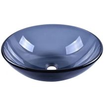 Lavabo Da Appoggio In Vetro Nero 380x380x130 Mm Senza Piletta
