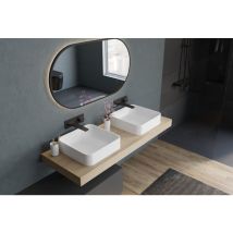 Bernstein - Lavabo da appoggio NT8564 colata minerale - 40 x 40 x 10,5 cm - colore selezionabile Bianco opaco, Con piletta Pop-up, senza coperchio