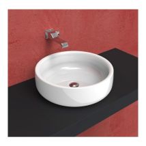 Lavabo da appoggio o su colonna bonola senza troppopieno Flaminia Colore:: Latte Opaco