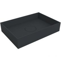 Lavabo da appoggio TWA112 in fusione minerale - larghezza e colore selezionabili Nero (opaco), 50 cm