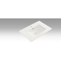 Lavabo Rettangolare da Incasso in Ceramica 71x46,5x2cm tft Bianco