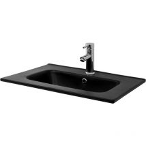 Ml-design - Lavabo in Ceramica Nera Opaca 61x16,5x46 cm Lavandino da Incasso Rettangolare Moderno Bacinella Lavamani per il Bagno e Toilette Lavello