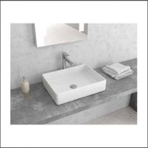 Lavabo d'Appoggio 47x36xh11 cm - Squadrato Ceramica Bianco