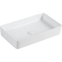 Lavabo da appoggio mod. la51 cm 61 x 34.5 bianco piletta non inclusa