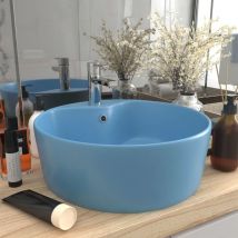 Lavabo de luxe avec trop-plein Bleu clair mat 36x13cm Céramique Vidaxl