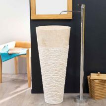 Wanda Collection - Lavabo de pie cónico de mármol Florencia crema