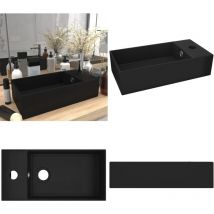 Lavabo de salle de bain avec trop-plein Céramique Noir mat - Lavabo Salle De Bain - Lavabo Noir - Lavabo Céramique - Lavabo Contemporain - Meuble
