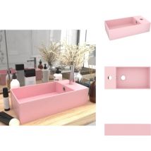 Lavabo de salle de bain avec trop-plein Céramique Rose - Lavabo Salle De Bain - Lavabo Céramique - Lavabo Rose - Lavabo Contemporain - Meuble Lavabo