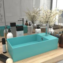 Le Poisson Qui Jardine - Lavabo de Salle de Bain Chic & Moderne Turquoise. sans Mitigeur - Turquoise