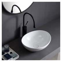 Eridanus - Vasque Poser Lavabo de salle de bain C ̈ramique Ovale Blanc - 41 x 33,5 x 15cm, ERI-VB-041