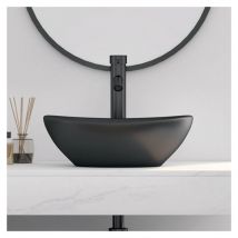 Eridanus - Vasque Poser Lavabo de salle de bain C ̈ramique Ovale Blanc - 41 x 33,5 x 15cm, ERI-VB-041MB